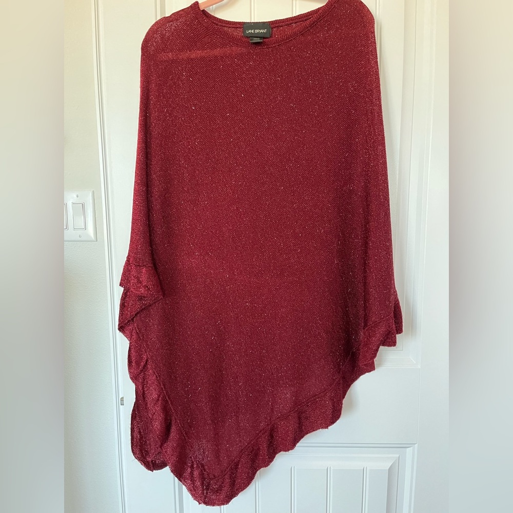 Lane Bryant poncho cape jacket sparkle shimmer ruffle One Size gorgeous